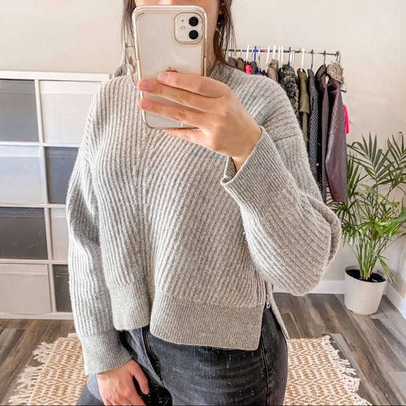 Acne Studios Sweaters - Acne Studios Grey Wool Crew Neck Sweater Size Small